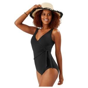 NWT Tommy Bahama Pique Colada Wrap Front Swimsuit Size 10